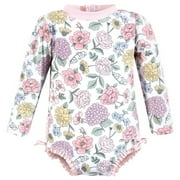 Girls Rashguard Toddler Swimsuit, Vintage Blossom, 8 Years